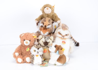 Lot 384 - Seven Steiff yellow tag teddy bears/ soft toys