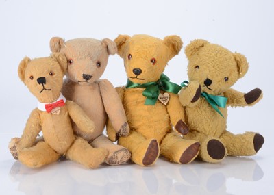 Lot 402 - Four post-war British teddy bears