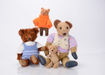 Lot 412 - Four post-war teddy bears