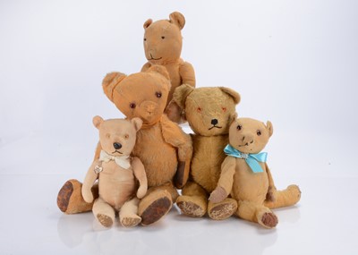Lot 437 - Five post-war British teddy bears