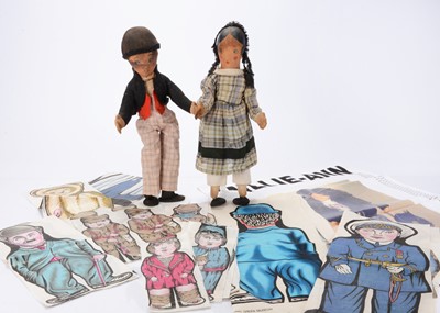 Lot 449 - Ten British printed cloth cut out dolls
