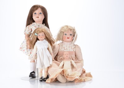 Lot 450 - Three Diamond Pottery Company (DPC)  bisque head dolls