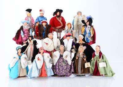Lot 496 - Seventeen Peggy Nisbet Historical costume dolls