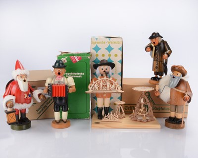 Lot 519 - Five recent Erzgebirge wooden smokers