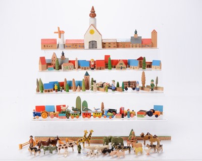 Lot 522 - Sixteen pairs of recent Erzgebirge wooden animals