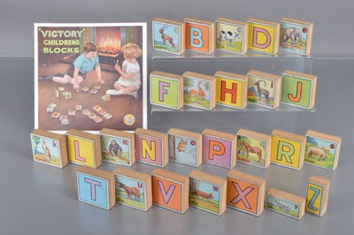 Lot 535 - A mid 20th century children's 'Victory' alphabet blocks