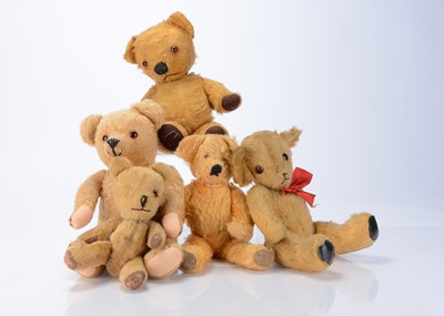 Lot 577 - Five post-war teddy bears