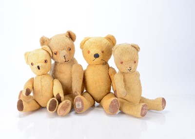 Lot 581 - Four post-war British teddy bears