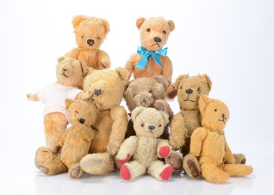Lot 585 - Nine post-war British teddy bears