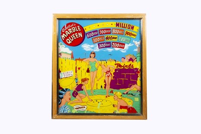 Lot 453 - An American Gottlieb pinball back glass Marble Queen circa 1951