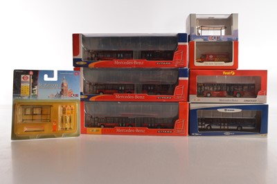 Lot 74 - Creative Master Northcord 1:76 Scale London Buses and Bus Stops (8)