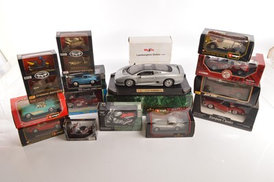 Lot 140 - 1:12 and Smaller Scale Vintage and Modern Diecast Model Cars and Motorcycles (16)