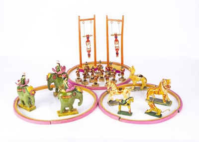 Lot 465 - Indian carved and painted wooden Circus