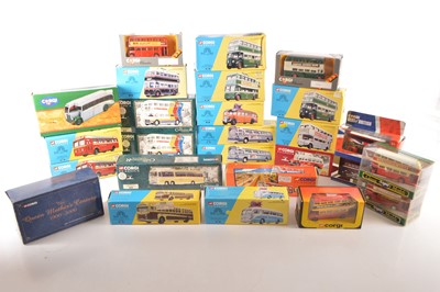 Lot 197 - Corgi Diecast Single and Double Deck Buses and Coaches  (25)
