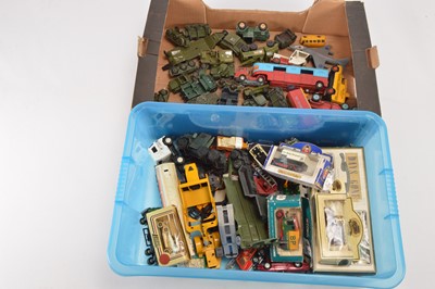 Lot 268 - Corgi Lledo Dinky Matchbox and other military and commercial vehicles all play worn (70+)
