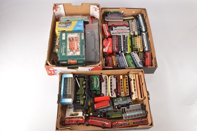 Lot 284 - Corgi Old Cars Crescent and other diecast and plastic buses and vehicles (50+ in 3 boxes)