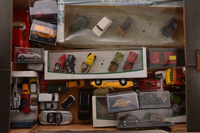 Lot 289 - Corgi Cararama and other diecast and plastic cars and commercial vehicles (55+ in 2 boxes)