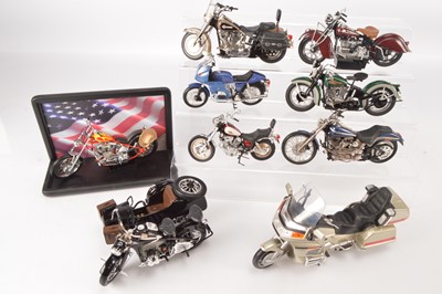 Lot 319 - Unboxed 1:18/1:10 Scale Vintage Motor Cycles (9)