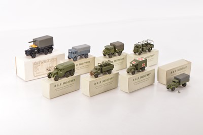 Lot 396 - B & B (Barnes & Buller) Military Diecast 1:60 Army Vehicles and Hart Models RN Truck all boxed (8)