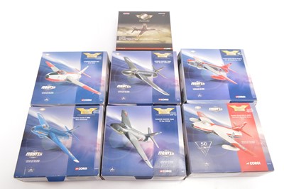 Lot 450 - Corgi Aviation Archive 1:72 Scale RAF Hawker Hunters and Hawk (7)