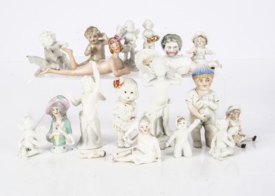 Lot 270 - A German bisque boy having a wee