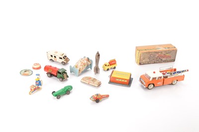 Lot 634 - Collection of 1950s-1960s Tri-ang GTP and other makers Tin and plastic Toys (11)