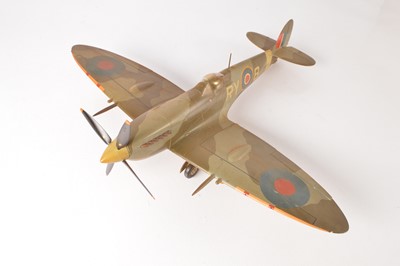 Lot 648 - Large scale plastic static unmotorised model of an RAF Spitfire camouflagued Airplane 'RYB'