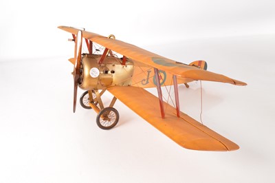 Lot 650 - Large scale metal static unmotorised model of an RAF Tiger Moth Bi-Plane