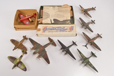 Lot 653 - Collection of approx 1:72 Scale Spitfire and other wooden Aircraft Models (11)
