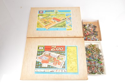 Lot 685 - Britains Farm and Zoo Sets and quantity of loose Britains Deetail Soldiers and Timpo Wild West Fort (qty)