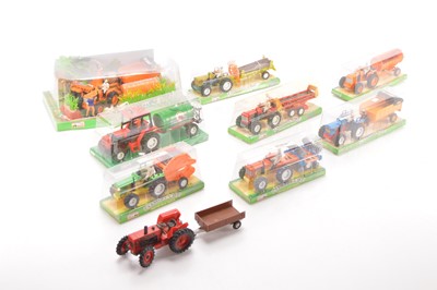 Lot 687 - Modern diecast Tractors and Trailer and vintage and modern Britains and other makers Farm Figures and Accessories (large qty 280+)