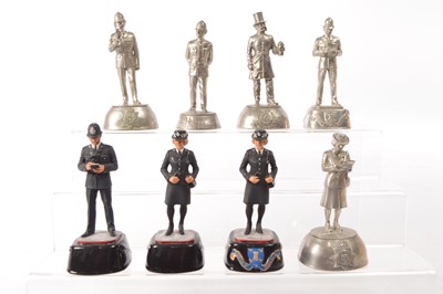 Lot 689 - Five Charles Stadden unpainted and three Buckingham Pewter  Police Figures (8)