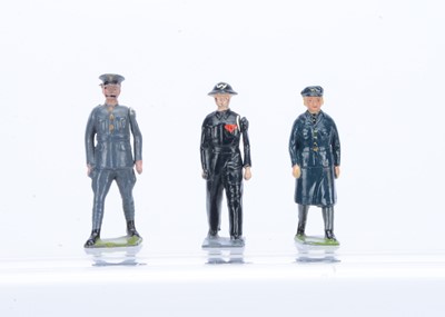 Lot 691 - Britains very rare Air Raid Warden with a post WRAF orderly and a pre WW2 RAF Pilot