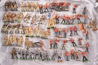 Lot 696 - Collection of Britains and other makers mostly British Infantry with Pith Helmets  lead Soldiers (78)