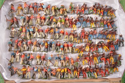 Lot 701 - Collection of mainly Britains and Crescent lead American Cowboys and Red Indian lead Figures (145)