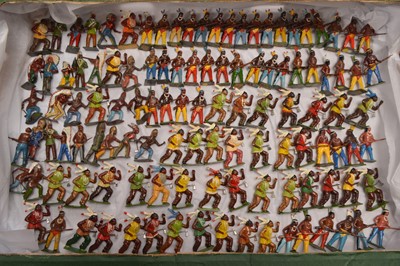 Lot 702 - Collection of Britains and Crescent American Wild West Red Indians lead Figures (106)