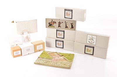 Lot 714 - J G Miniatures boxed Roman Figures including part of a Roman road and building crew and Stone masons house Stonemasons and Legionnaires and John Eden Studio Market stalls and Customers  (11 boxes and