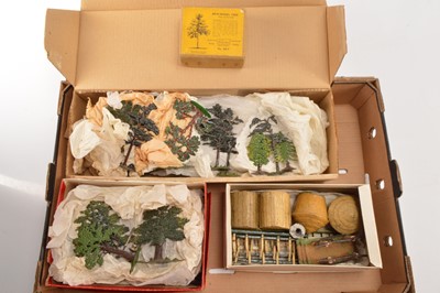 Lot 721 - Large collection of Britains and other makers pre-war lead semi-flat Trees and various Haystacks and other items (50+)
