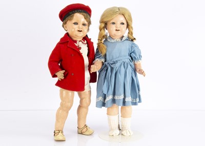 Lot 272 - Two Rheinische Gummi for Kämmer & Reinhardt 728 celluloid headed character child