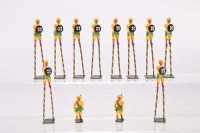 Lot 786 - Marlborough Military Models Durbar Series Indian Warriors walking (2) and on stilts (10)