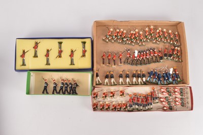 Lot 801 - A lot of white metal Britains 1/32 scale military figures by unknown makers comprising marching WW1 Japanese (8) in the Nostalgia style
