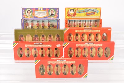 Lot 806 - Britains boxed Made in England New Metal figures Scots Guards in various boxes comprising 7225 Silver Jubilee box