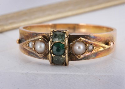 Lot 11 - A Victorian seed pearl and gem set dress ring