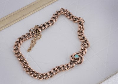 Lot 14 - An Edwardian gold plated curb link bracelet