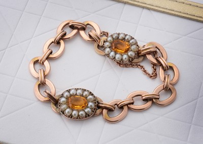 Lot 46 - A 19th Century yellow metal and paste set bracelet