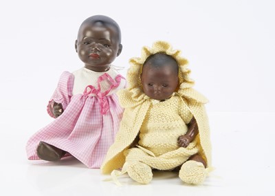 Lot 273 - Two German bisque headed black babies