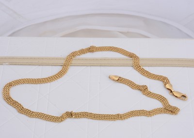Lot 162 - A continental 750 marked yellow metal Italian mesh necklace