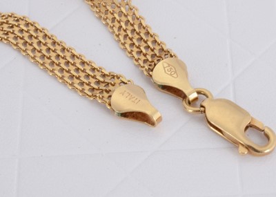 Lot 162 - A continental 750 marked yellow metal Italian mesh necklace