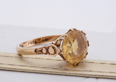 Lot 181 - A 9ct gold Citrine dress ring