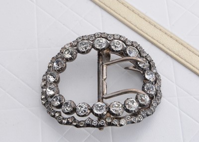 Lot 225 - A French 19th Century paste set oval buckle